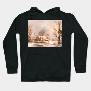 Winter in the Country, The Old Grist Mill by George Henry Durrie Hoodie